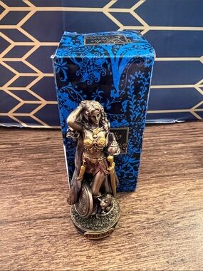 Bronze and Gold Warrior Woman Figurine - Decorative Home Accent